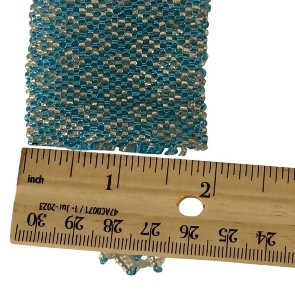 Vintage Beaded Medicine Bag Necklace Seed Bead Amulet Coin Pouch 36”